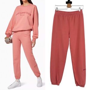 Mayfair the Label Self Love Club Jogger Sweatpants Pink Terry Size S